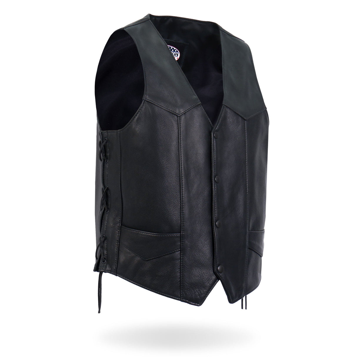 Made in USA - Hot Leathers VSM5008 Men's Side Lace Premium Leather Motorcycle Biker Vest