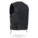 Made in USA - Hot Leathers VSM5008 Men's Side Lace Premium Leather Motorcycle Biker Vest