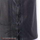 Made in USA - Hot Leathers VSM5008 Men's Side Lace Premium Leather Motorcycle Biker Vest
