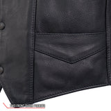 Made in USA - Hot Leathers VSM5008 Men's Side Lace Premium Leather Motorcycle Biker Vest