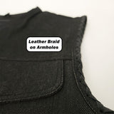 Charcoal Denim Vest with Braided Leather on Arms - Size Small (41)