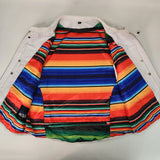 White Leather SWAT Vest with Mexican Blanket Liner - Size Large (45)