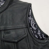 Premium Plush Leather Vest with Bandana Liner - Size Medium (42)