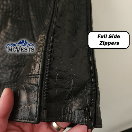 Black Crocodile with Full Side Zippers - Size 3X (52)