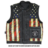 Club Style Vest with Vintage Flag Liner - VSM1056