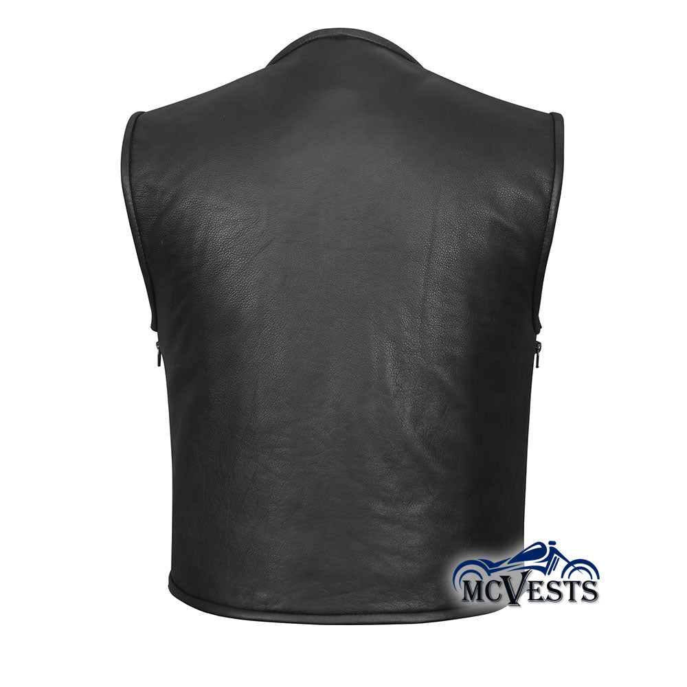 Zipper Front Club Vest with Side Zippers - CLUB545