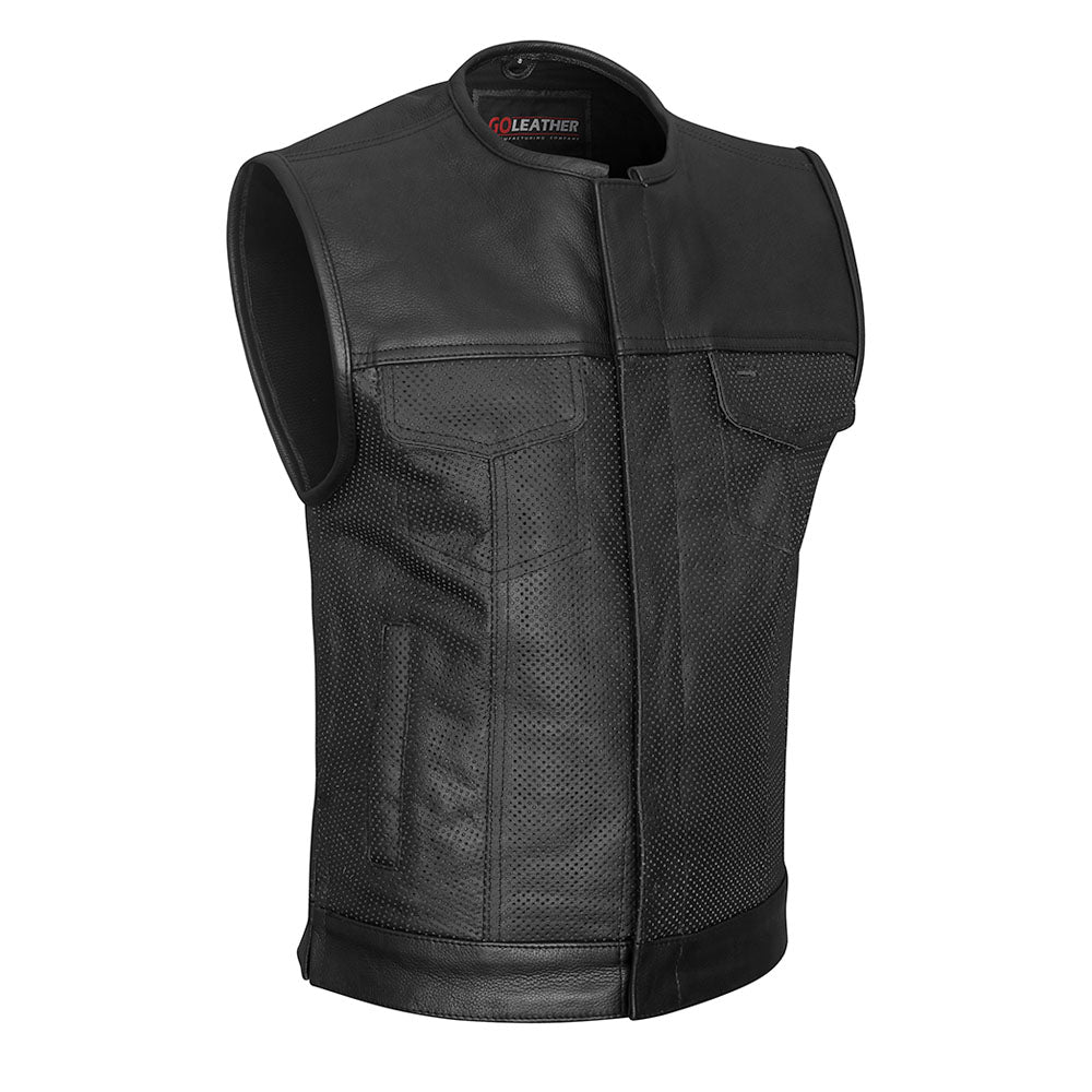 Perforated Leather Club Vest