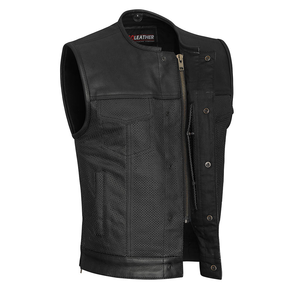 Perforated Leather Club Vest