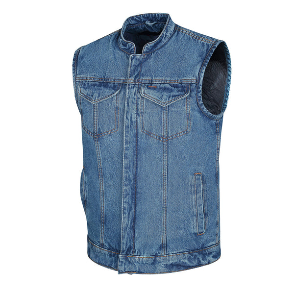 Leather Universe 310 Light Blue Denim Biker Cut