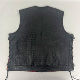 Ladies Black Crocodile Vest with Red/Yellow Bandana Liner - Size 49