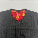 Ladies Black Crocodile Vest with Red/Yellow Bandana Liner - Size 49