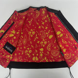 Ladies Black Crocodile Vest with Red/Yellow Bandana Liner - Size 49