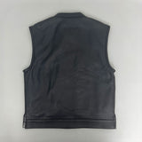 Black and Gold Premium Naked Cowhide Leather Vest - Size Medium (42)