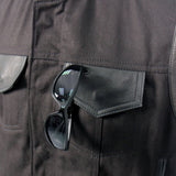 Made in the USA - Hot Leathers VSM5101 Men's Denim and Leather Vest with Red Lining