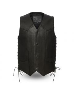 Deadwood Platinum Leather Vest by First Manufacturing