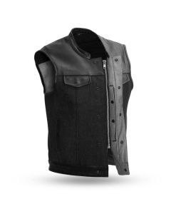 49/51 Denim & Leather Vest by First Manufacturing