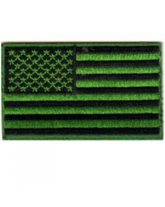 PATCH - American Flag Green & Black 3" X 2"