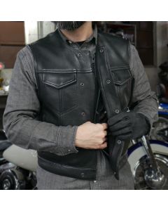 Design Your Custom Low Cut Platinum Leather Vest