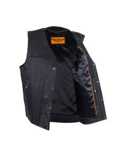 Classic Naked Cowhide Motorcycle Vest with Gun Pockets - RTMV8014-11