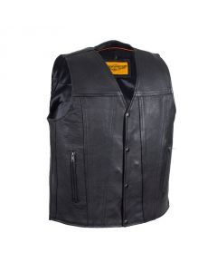 Classic Naked Cowhide Motorcycle Vest with Gun Pockets - RTMV8014-11