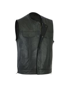 Perforated Leather Motorcycle Club Vest
