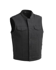 Black Denim Club Style Vest