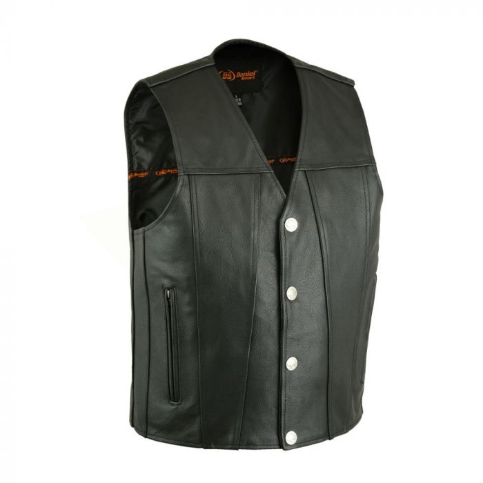 Concealed Carry Leather Vest with Buffalo Nickel Head Snaps